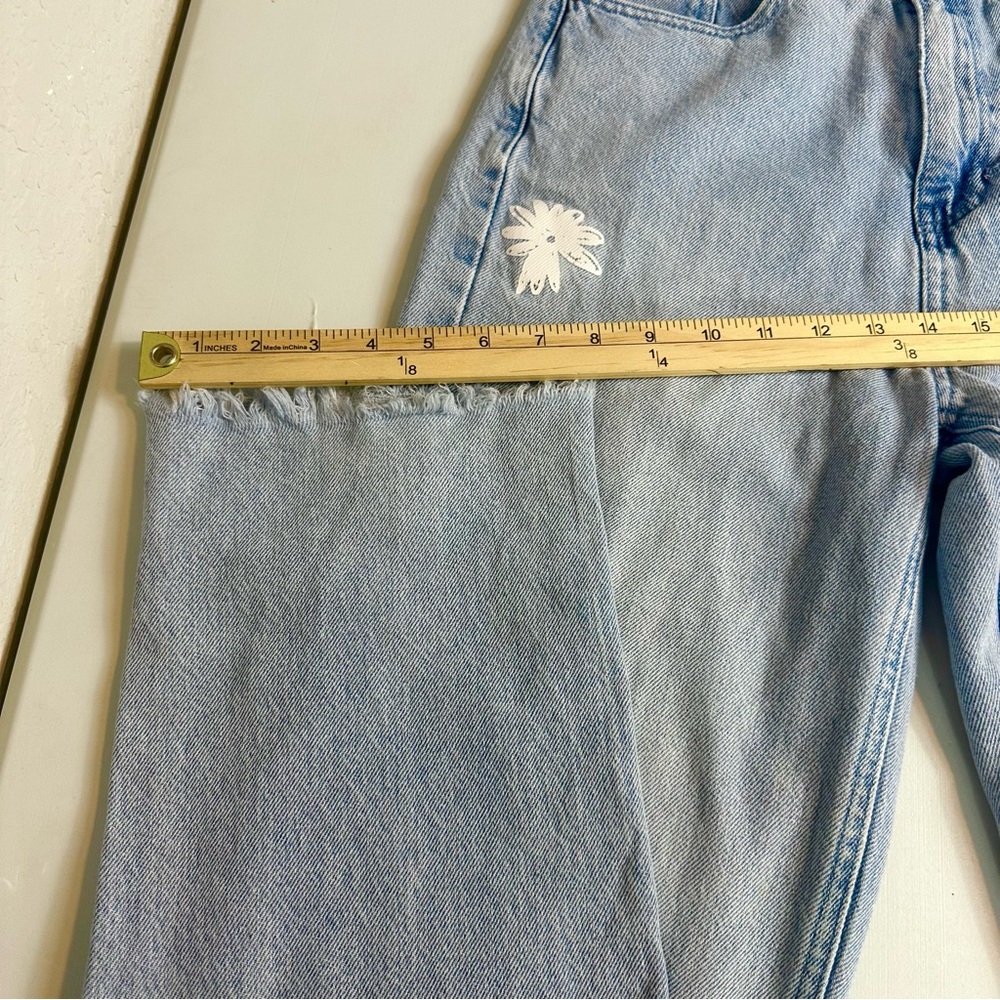 Pacsun 100% Cotton Raw Hem Boyfriend Fit Floral Print Light-wash Jeans Size 26 - Picture 11 of 11